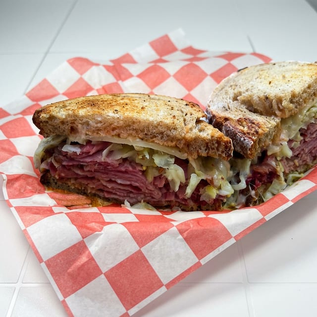 Pastrami Reuben Sandwich.